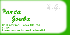 marta gomba business card